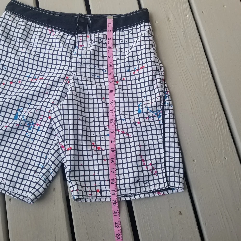S mens splatter swimsuit w zipper pocket